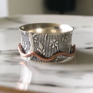 🆕 Ring Spinner Sterling Silver & Copper 2-tone